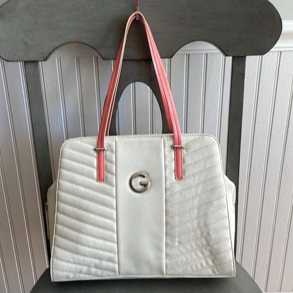 G by Guess Handbags - GUESS off white and coral handbag